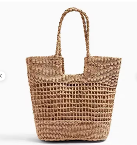 Straw <b>Shopper</b> Shoulder <b>Bag</b> Woven Paper Rope <b>Bag</b> <b>Crochet</b> Macrame Beach <b>Bags</b> Direct From Indian Supplier - Product Image 2