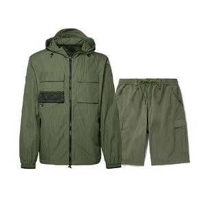 Personalizado de transferencia de calor de impresión de invierno Casual Sudadera con capucha Pantalones Baggy Heavyweight Sportswear Algodón Cremallera Chándal para los hombres - Product Image 1