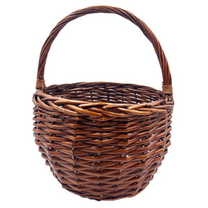 30x30x40 cm cesto in vimini intrecciato marrone con manico per picnic ciotole di frutta regalo e bomboniere - Product Image 1