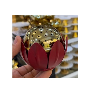 Bulk Metal Gold And Green Color <b>Bakhoor</b> <b>Oud</b> Burner Customized Size And Shape Incense Burner Mabkhars - Product Image 3