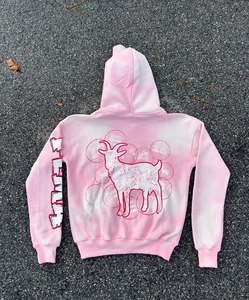 100% coton personnalisé 2 pièces Jogging survêtement ensemble lavage à l'acide pantalons de survêtement empilés en détresse unisexe strass survêtement - Product Image 4