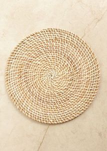 Tapis de table et tapis de jacinthe d'eau tressé à la main résistant à la chaleur napperons tissés grand tapis rond en osier naturel - Product Image 2