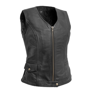Prix bas Top haute qualité moto cuir moto gilet Logo personnalisé léger hommes cuir moto gilet - Product Image 6