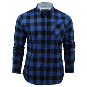 Camisas de franela de mezclilla de algodón de manga larga de la mejor calidad, camisa informal para hombre, productos más vendidos con logotipo personalizado
