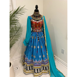 Vestido afgano bordado tradicional al por mayor para mujer, diseño elegante con decoración de encaje para ropa de fiesta - Product Image 1