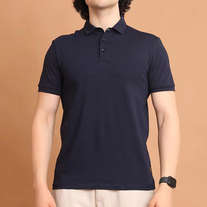 Venta al por mayor 100% algodón estampado bordado Logo hombres Polo Camisa lisa en blanco Golf Polo camiseta personalizada Polos 2025 Color marino - Product Image 1