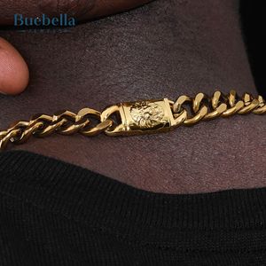 Hot Selling 14K Gold Plated <b>925</b> <b>Sterling</b> <b>Silver</b> 10mm Iced Out Miami Lion Buckle Cuban <b>Chain</b> for <b>Men</b> Premium Moissanite Jewelry - Product Image 3