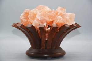 Panier en forme de fleur en bois de Neem avec morceaux de sel, 100% paniers en bois faits à la main, panier à sel en bois - Product Image 6