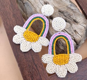 Boucles d'oreilles en perles de crâne en solde, boucles d'oreilles multi-perles pas chères, bijoux de fête pour femmes au meilleur prix, boucles d'oreilles en perles - Product Image 3