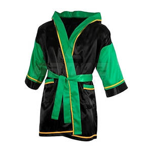 Bata de boxeo profesional con nombre personalizado opcional Bata de boxeo con material de satén ligero - Product Image 1