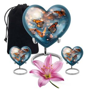 Urna conmemorativa, urna de corazón, combinación de 3 (urna de 10 pulgadas y urna de recuerdo, Juego de 2) - Product Image 1