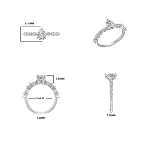 OEM 14K Rose Gold Anillo de compromiso romántico 1.36Ct Luxe Lab Grown Diamond Pear Marquise Shape para bodas - Product Image 6