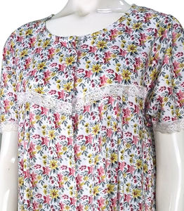 Cómodo vestido Maxi de algodón 100% para mujer, encaje, cintura Natural, estampado Digital, 'día perfecto' para uso diario, venta al por mayor, proveedor BD - Product Image 4