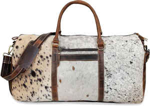 Bolsa de Viaje de Fin de Semana de Cuero Genuino de Alta Calidad con Cierre de Cremallera, Modelo LHODB-0125 - Product Image 6