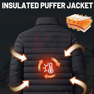 เสื้อแจ็คเก็ตขนเป็ดน้ำหนักเบาสำหรับผู้ชายเสื้อโค้ทกันน้ำกันลมพร้อมฉนวนกันความร้อนปรับสีได้ - Product Image 3