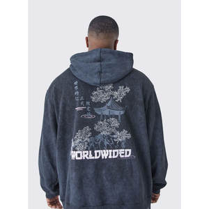 Vente en gros sweats à capuche surdimensionnés en polyester lourd streetwear pull à capuche vierge personnalisé vêtements épais grande taille pour hommes - Product Image 4