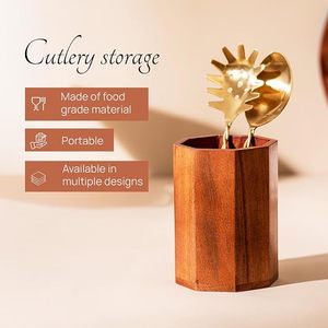 Elegante Porta Cucharas de Madera Tallada de Alta Resistencia, Clásico, de Tres Niveles Ajustables, Acabado Brillante, Decorativo para Cocina, Económico - Product Image 5