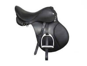 Selle de cheval sautant en cuir véritable noir de qualité supérieure Équipement équestre de style occidental du fournisseur indien - Product Image 4