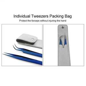 Pince à cils antimagnétique en acier inoxydable de nouveau style avec logo personnalisé, pointe pointue, outils d'extension en fibre de 10mm de long - Product Image 4