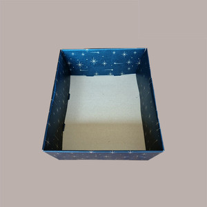 10 pièces panier cadeau de noël noir carton plateau conique étoiles d'or grand rectangulaire 400x300H115mm poignée cordon vacances - Product Image 5