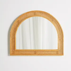 Best quality rattan decorative wall-mounted mirrors modern hanging on wall mirror decor for living room
