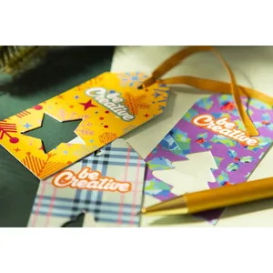 Étiquettes cadeaux personnalisées PrinTag Plus avec rubans de Noël et étoiles pour le merchandising - Product Image 3