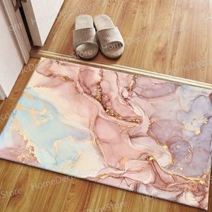 Alfombra Estampada de Mármol Rosa - Elegancia Moderna para Cualquier Espacio, Alfombra de Chenilla - Product Image 1