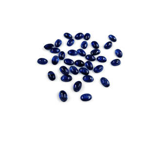 Saphirs bleus naturels de Bangkok, cabochons ovales calibrés 3x5mm 6x4mm, variété incluant pierre de lune arc-en-ciel, péridot, tanzanite, opale - Product Image 2