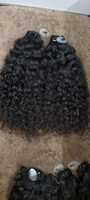 Remy Rambut India Berkualitas Tinggi Single Donor Machine Double Wefted Natural Curly Bebas Kimia 100g Semua Warna