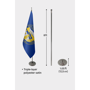 Drapeau de bureau officiel du Nebraska en aluminium pour intérieur - Impression numérique sur coton, plastique, polyester, soie - Product Image 6