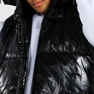 2025 diseño personalizado grueso cálido burbuja Puffer negro chaleco calle ropa térmica rompevientos invierno abajo Chaleco de los hombres - Product Image 2