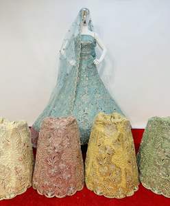 Arwah 7 Heavy Net Collection Elegante Anarkali Salwar Trajes Jarkan Stones Blusas largas de novia 5 colores para adultos Indios - Product Image 3