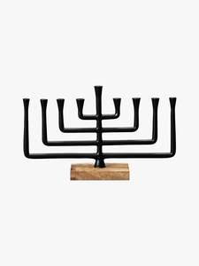 Ménorah noire artisanale de style tribal unique pour la décoration artistique de la maison et l'affichage de bougies décoratives - Product Image 5