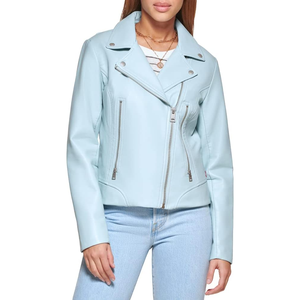 เสื้อแจ็กเก็ตมอเตอร์ไซต์หนังเทียมเรียบระบายอากาศได้ดีเสื้อแจ็กเก็ตมอโตครอสสำหรับผู้หญิงดูกำลังเป็นที่นิยม - Product Image 2