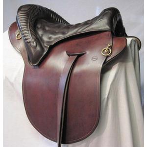 Siège/dossier en cuir naturel en bois de selle anglais avec motif floral sculpté à la main, durable, respirant, confortable, accessoire pour cheval de course - Product Image 6