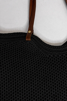 Bolso de Hombro Tejido para Mujer con Correa de Cuero, Bolso Tote Casual Elegante, Bolso de Ganchillo a la Moda, Bolso Tejido para Uso Diario