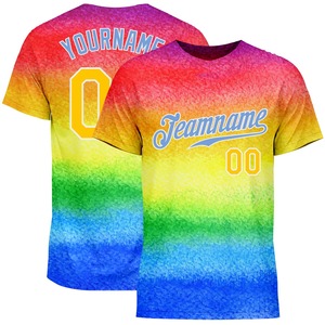 Chemises directes en gros Engro T-shirts de l'industrie des vêtements de sport Arc-en-ciel personnalisé pour le mois de la fierté Love Is Love LGBT Performance T-Shirt - Product Image 1