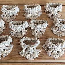 Nouvelle arrivée Boho macramé rond de serviette à la main porte-serviettes en coton pour la décoration de table de mariage - Product Image 5