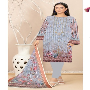 ชุดสูท3ชิ้นสำหรับผู้หญิงปักลายด้วยแฟชั่น AF ผู้ขายทั้งซุปเปอร์ปากีสถานปากีสถาน - Product Image 6