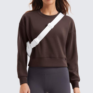 Sudadera Extra Grande para Mujer con Logotipo Personalizado, Sudadera Extra Grande para Mujer de Felpa de Algodón Grueso en Color Sólido - Product Image 3