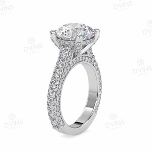 Madison 1.5ct Round Lab Diamond Bague de fiançailles classique 14k/18k Gold VVS Lab Diamond pour les fêtes d'anniversaire - Product Image 2