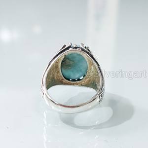 Recién llegado, anillo para hombre, Larimar Natural piedra preciosa, anillo de piedra natal, todos los tamaños, joyería de aniversario otomano, anillo de Plata de Ley 925 - Product Image 6