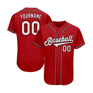 Último estilo ropa deportiva Color sólido béisbol Jersey secado rápido transpirable 100% poliéster béisbol Jersey con precio barato - Product Image 4