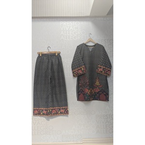 ชุดเซ็ตเสื้อผ้าโบฮีเมียนเครปฟิวชั่นดิจิตอล รุ่น SL00247-3/4 แขนยาว-ราคา $1749 - Product Image 1