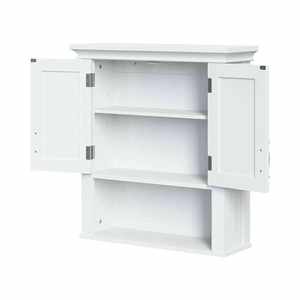 Armoire de cuisine moderne à deux portes en chêne massif, mur blanc Solution de rangement pour salle de bain - Product Image 2