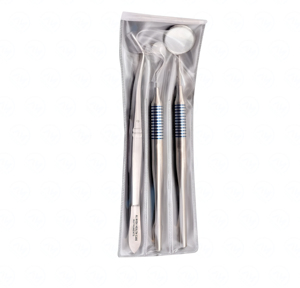 Juego de examen dental Kit de diagnóstico básico de 3 piezas con espejo, explorador y pinzas - Product Image 6