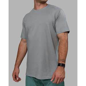 T-shirt en coton compressé de qualité supérieure - Léger, respirant, gris uni - Product Image 3