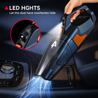 Aspirateur de voiture sans fil portable 150W, forte aspiration, nettoyeur à main avec boîtier ABS pour usage automobile