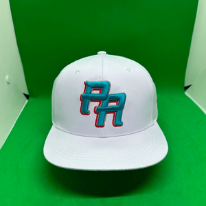 White 6-Panel Snapback Cap With Teal And <b>Red</b> 3D Embroidery Logo Front Panel Unisex Casual Hat For Adults Vietnam Manufacturer - Product Image 1
