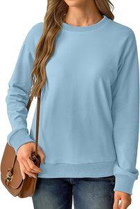 เสื้อสเวตเตอร์แขนยาวคอกลมสำหรับผู้หญิงเสื้อสเวตเชิ้ตสีบล็อกแบบหลวมลำลอง - Product Image 3